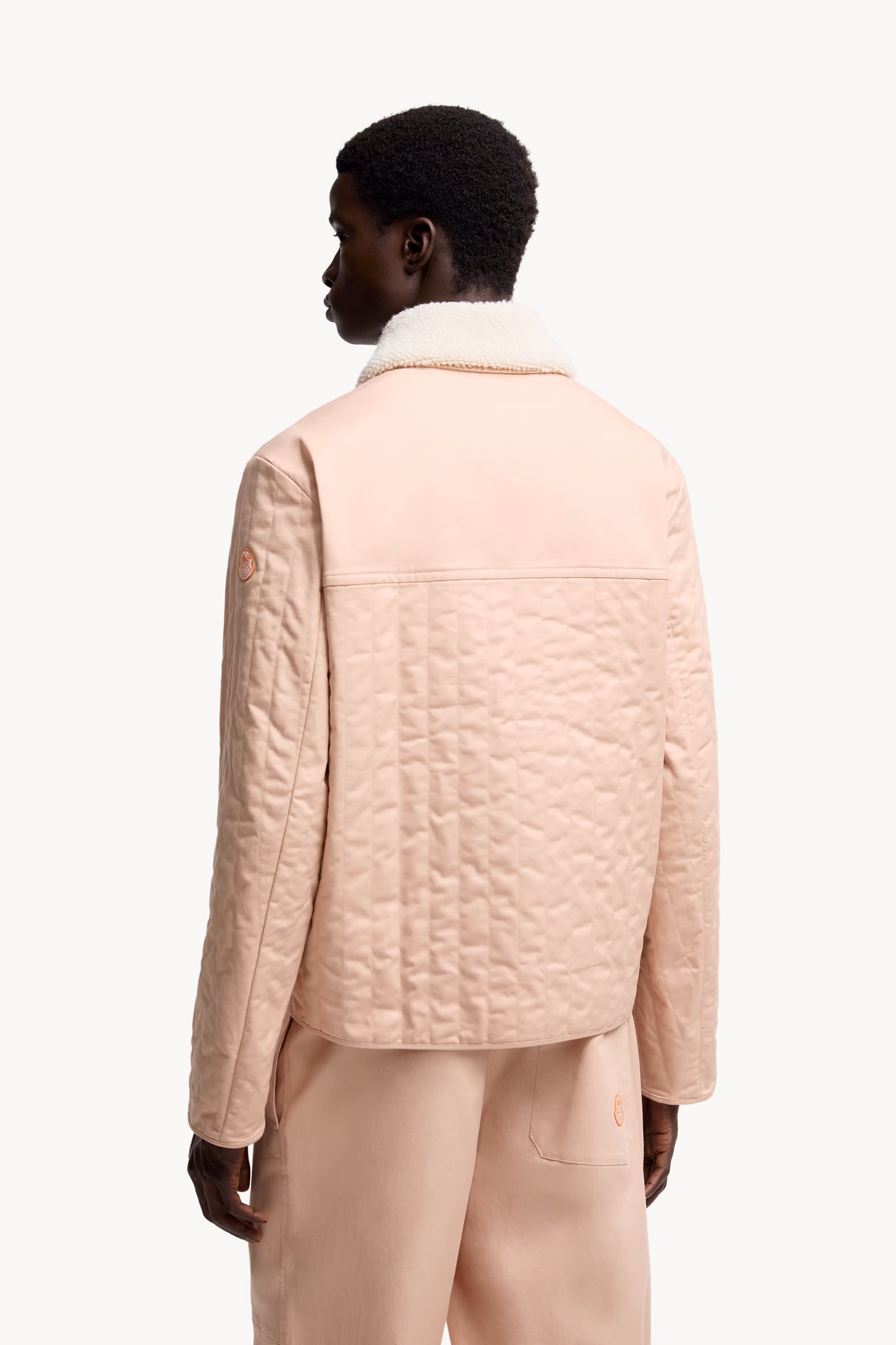 Moncler x Gilga Farm Designed by Donald Glover Kishus Padded Shirt Jacket Men Peach Pink Moncler 5